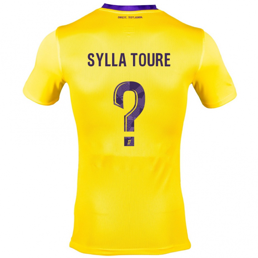 Kandiny Enfant Maillot Ismael Sylla Touré #0 Jaune Violet Tenues Extérieur 2024/25 T-Shirt