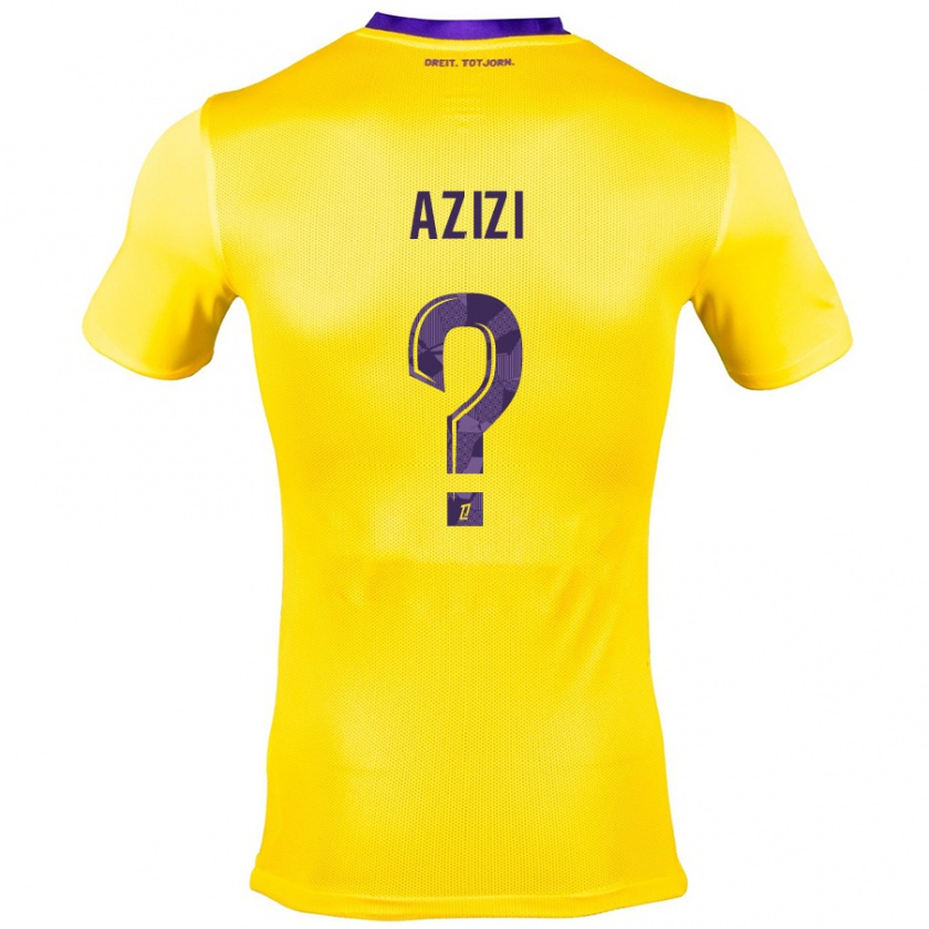 Kandiny Enfant Maillot Ilyas Azizi #0 Jaune Violet Tenues Extérieur 2024/25 T-Shirt