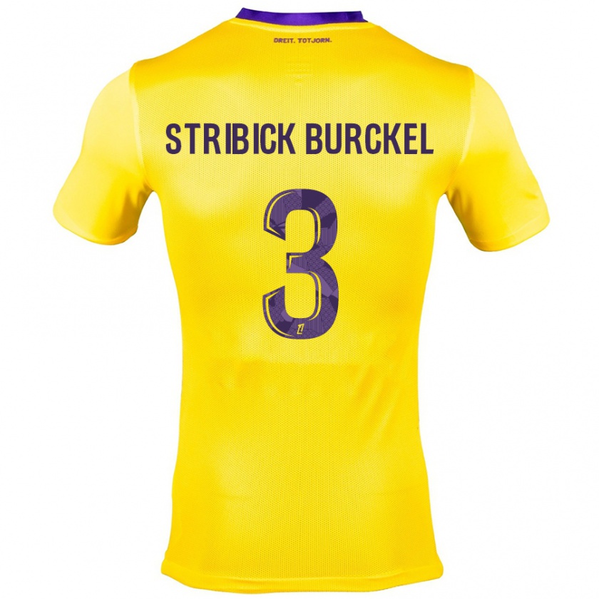 Kandiny Enfant Maillot Laetitia Stribick-Burckel #3 Jaune Violet Tenues Extérieur 2024/25 T-Shirt