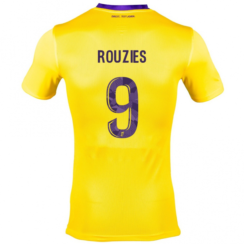 Kandiny Enfant Maillot Manon Rouzies #9 Jaune Violet Tenues Extérieur 2024/25 T-Shirt