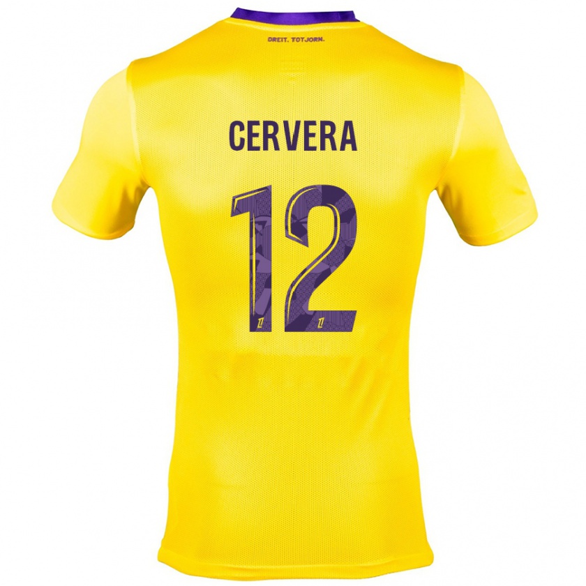 Kandiny Enfant Maillot Laurianne Cervera #12 Jaune Violet Tenues Extérieur 2024/25 T-Shirt