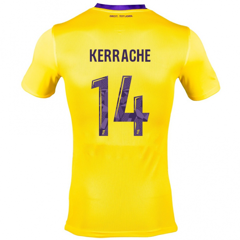 Kandiny Enfant Maillot Marina Kerrache #14 Jaune Violet Tenues Extérieur 2024/25 T-Shirt