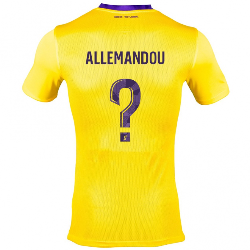 Kandiny Enfant Maillot Teddy Allemandou #0 Jaune Violet Tenues Extérieur 2024/25 T-Shirt