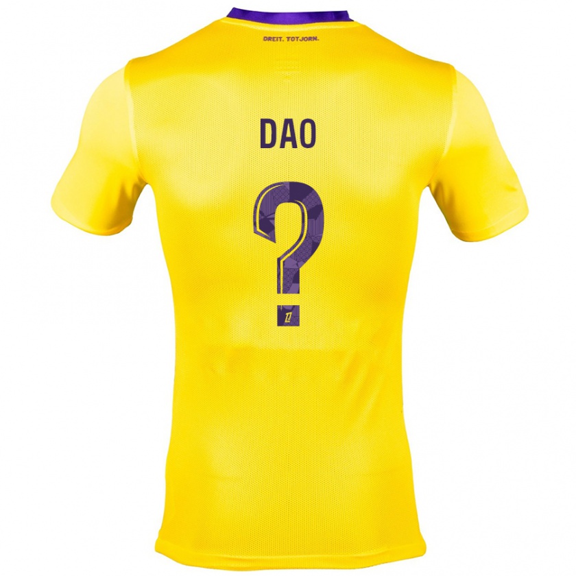 Kandiny Enfant Maillot Elyess Dao #0 Jaune Violet Tenues Extérieur 2024/25 T-Shirt