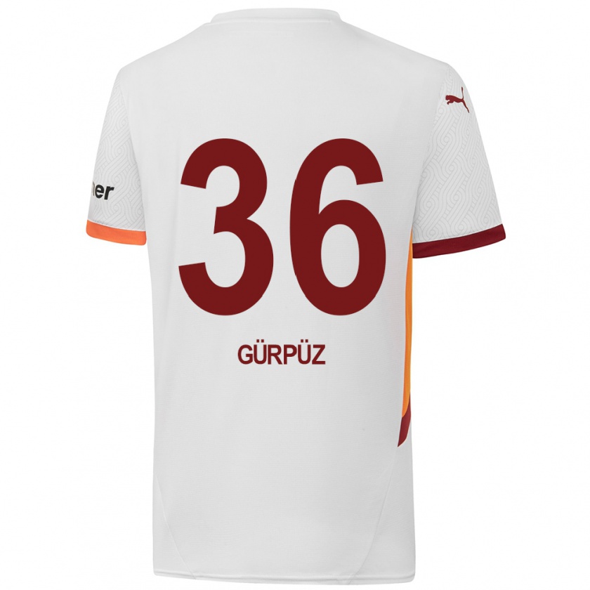 Kandiny Enfant Maillot Gökdeniz Gürpüz #36 Blanc Jaune Rouge Tenues Extérieur 2024/25 T-Shirt