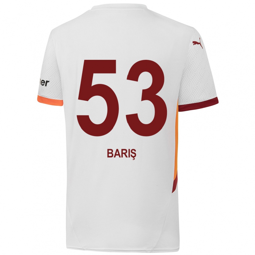 Kandiny Enfant Maillot Barış Alper Yılmaz #53 Blanc Jaune Rouge Tenues Extérieur 2024/25 T-Shirt