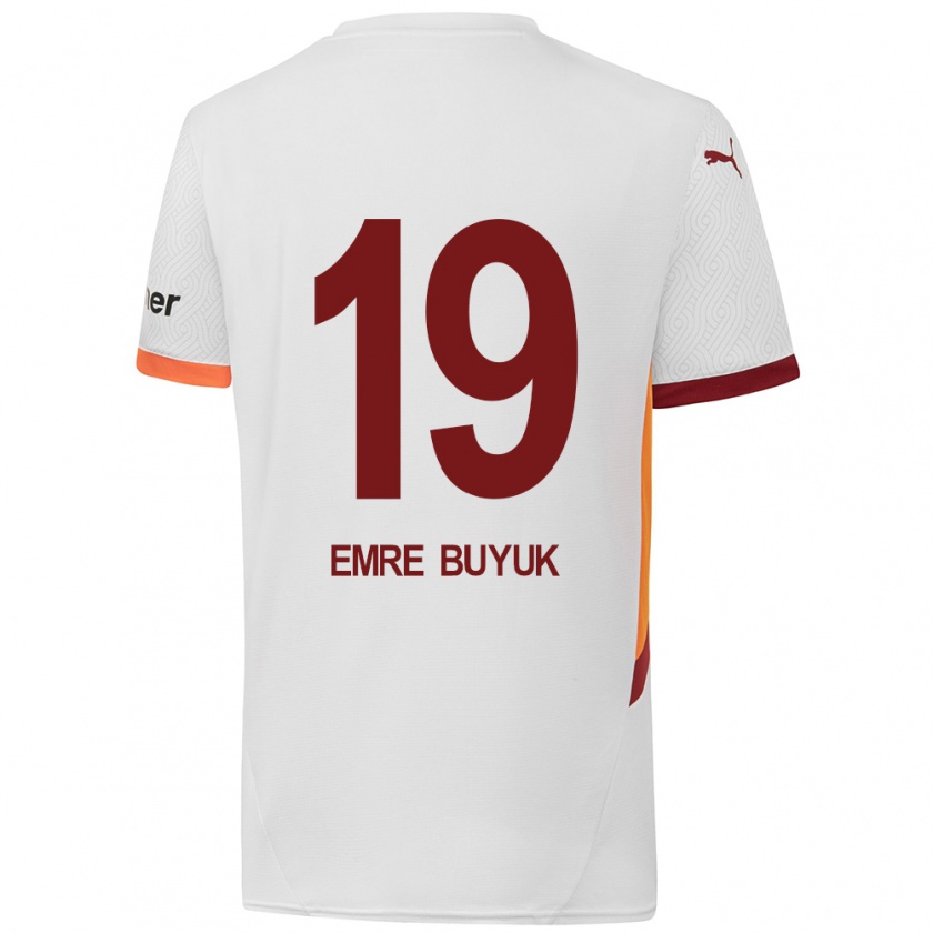 Kandiny Enfant Maillot Enes Emre Büyük #19 Blanc Jaune Rouge Tenues Extérieur 2024/25 T-Shirt