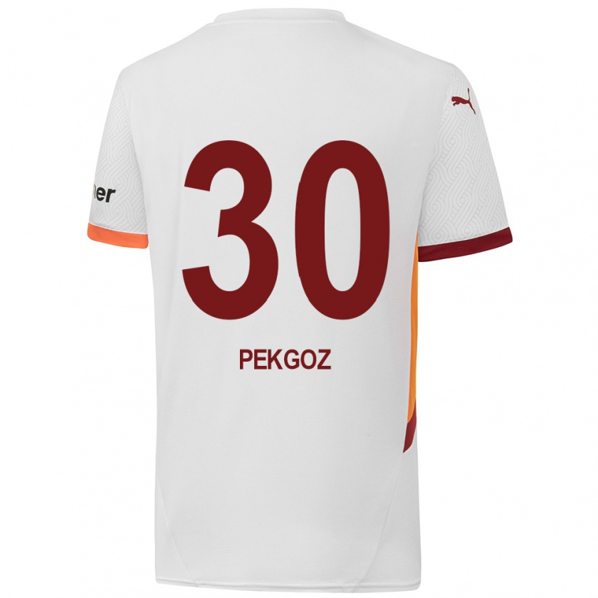 Kandiny Enfant Maillot Berra Pekgöz #30 Blanc Jaune Rouge Tenues Extérieur 2024/25 T-Shirt