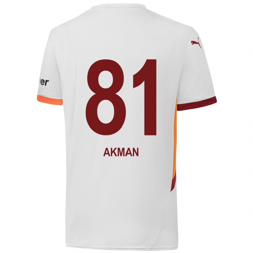 Kandiny Enfant Maillot Hamza Akman #81 Blanc Jaune Rouge Tenues Extérieur 2024/25 T-Shirt