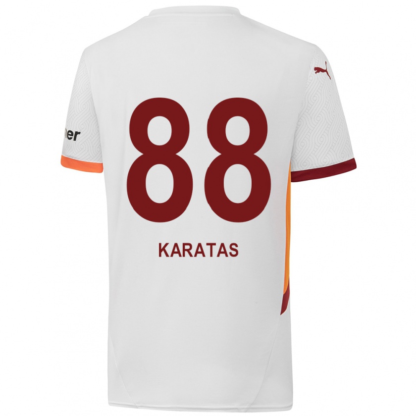 Kandiny Enfant Maillot Kazımcan Karataş #88 Blanc Jaune Rouge Tenues Extérieur 2024/25 T-Shirt