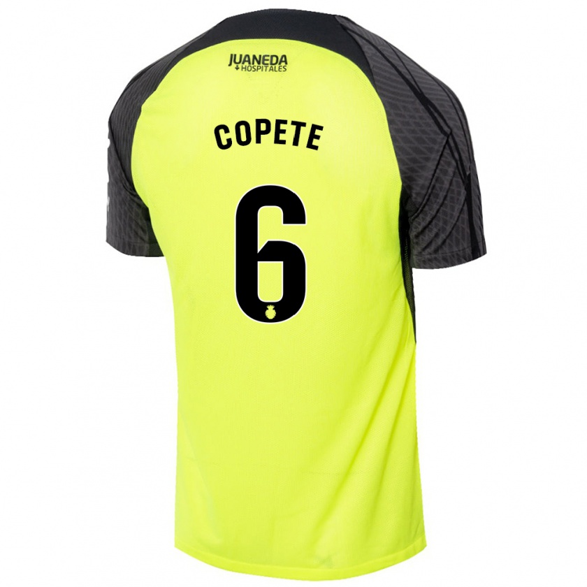 Kandiny Enfant Maillot José Copete #6 Vert Fluo Noir Tenues Extérieur 2024/25 T-Shirt