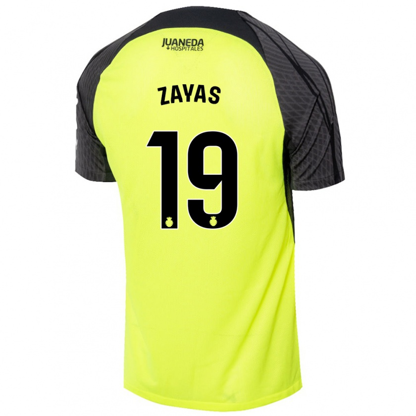 Kandiny Enfant Maillot Yosmel Zayas #19 Vert Fluo Noir Tenues Extérieur 2024/25 T-Shirt