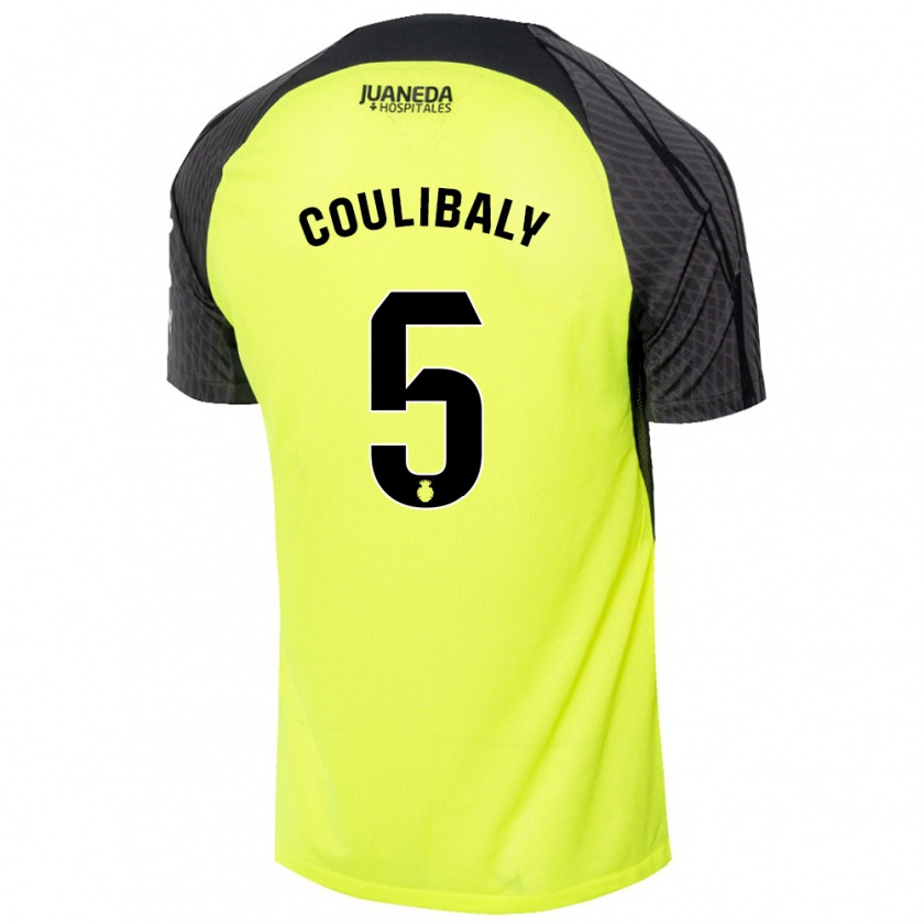 Kandiny Enfant Maillot Habib Anas Coulibaly #5 Vert Fluo Noir Tenues Extérieur 2024/25 T-Shirt