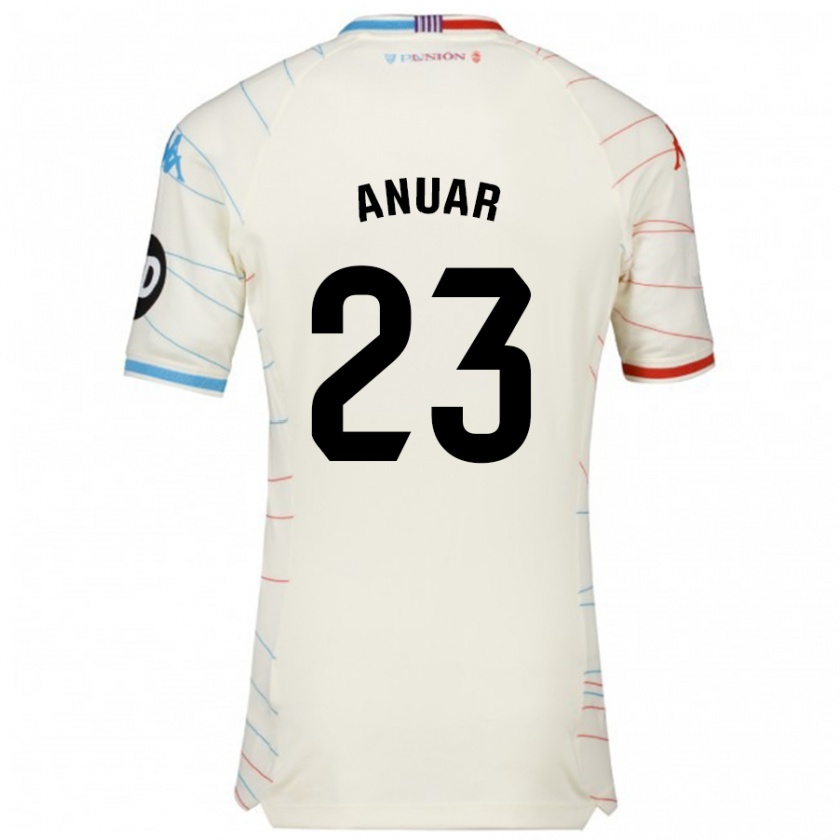 Kandiny Enfant Maillot Anuar #23 Blanc Rouge Bleu Tenues Extérieur 2024/25 T-Shirt