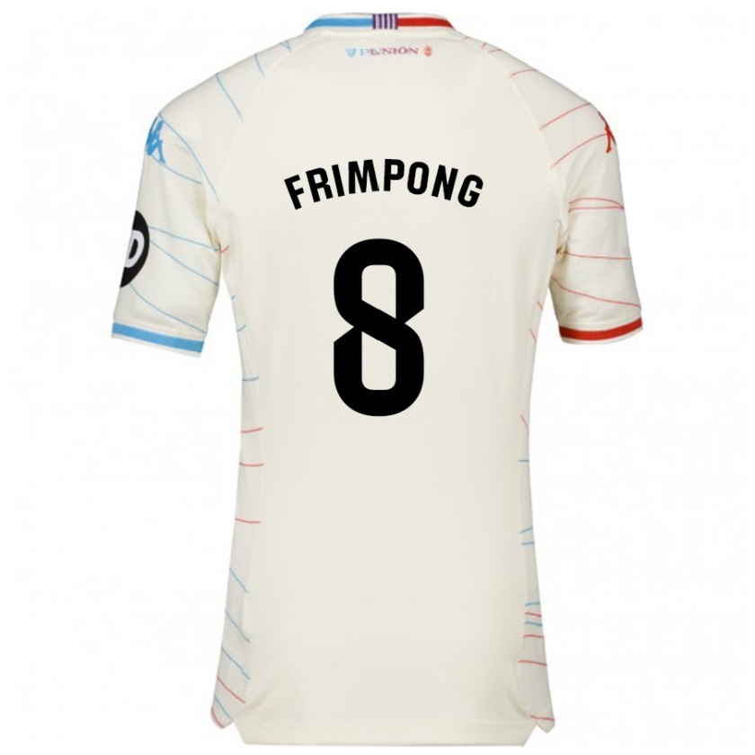 Kandiny Enfant Maillot Eugene Frimpong #8 Blanc Rouge Bleu Tenues Extérieur 2024/25 T-Shirt