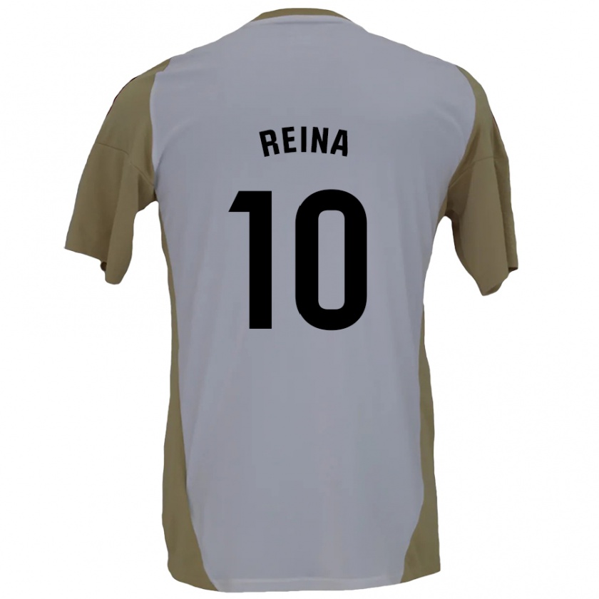 Kandiny Enfant Maillot Alberto Reina #10 Marron Blanc Tenues Extérieur 2024/25 T-Shirt