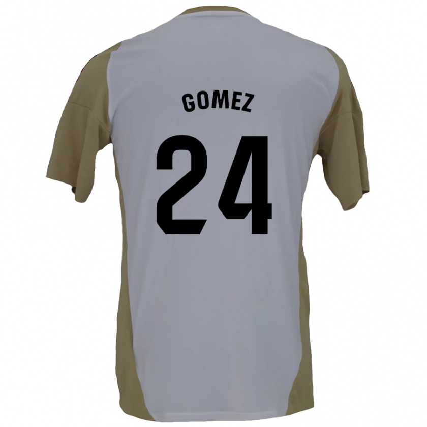 Kandiny Enfant Maillot Jonathan Gómez #24 Marron Blanc Tenues Extérieur 2024/25 T-Shirt