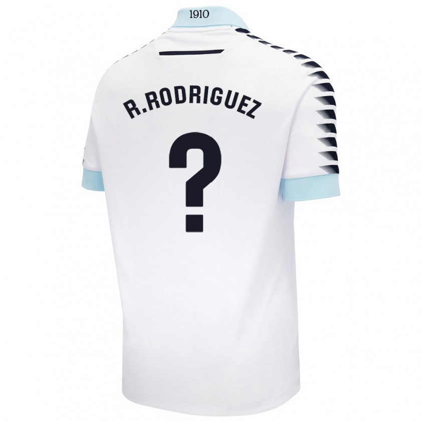 Kandiny Enfant Maillot Ramón Rodríguez #0 Blanc Bleu Tenues Extérieur 2024/25 T-Shirt