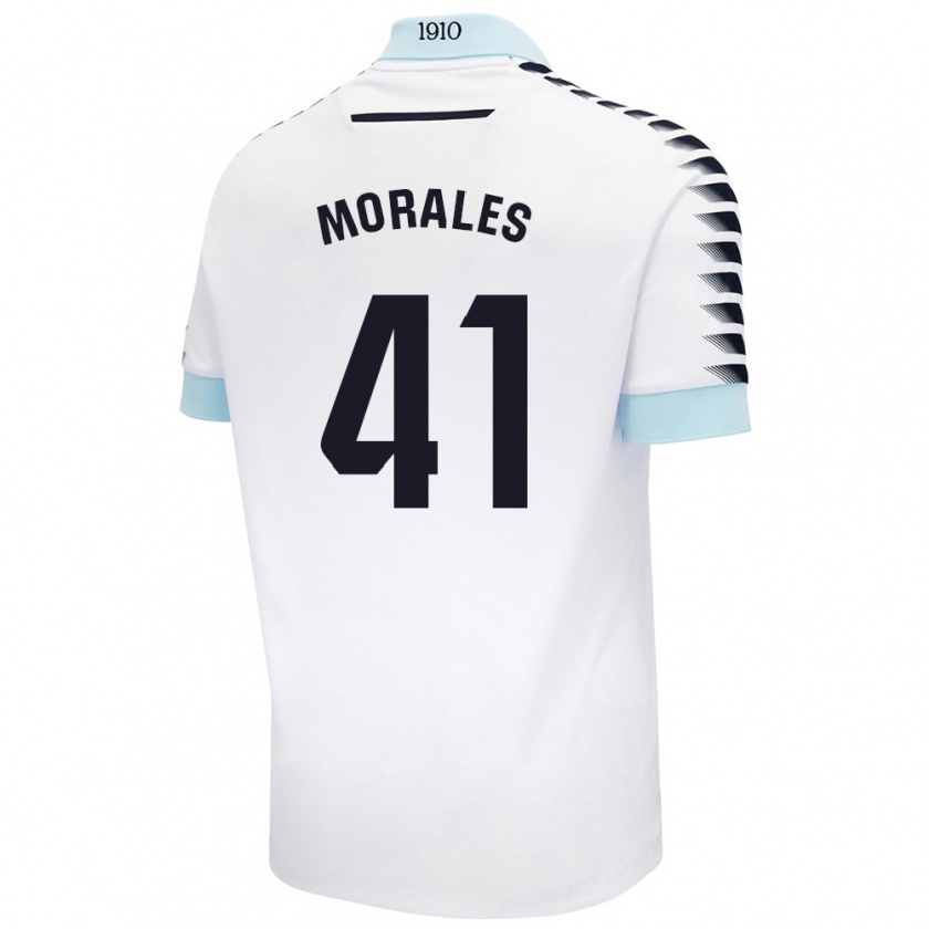 Kandiny Enfant Maillot Luis Morales #41 Blanc Bleu Tenues Extérieur 2024/25 T-Shirt