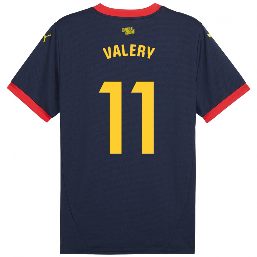 Kandiny Enfant Maillot Valery Fernández #11 Bleu Marine Rouge Tenues Extérieur 2024/25 T-Shirt