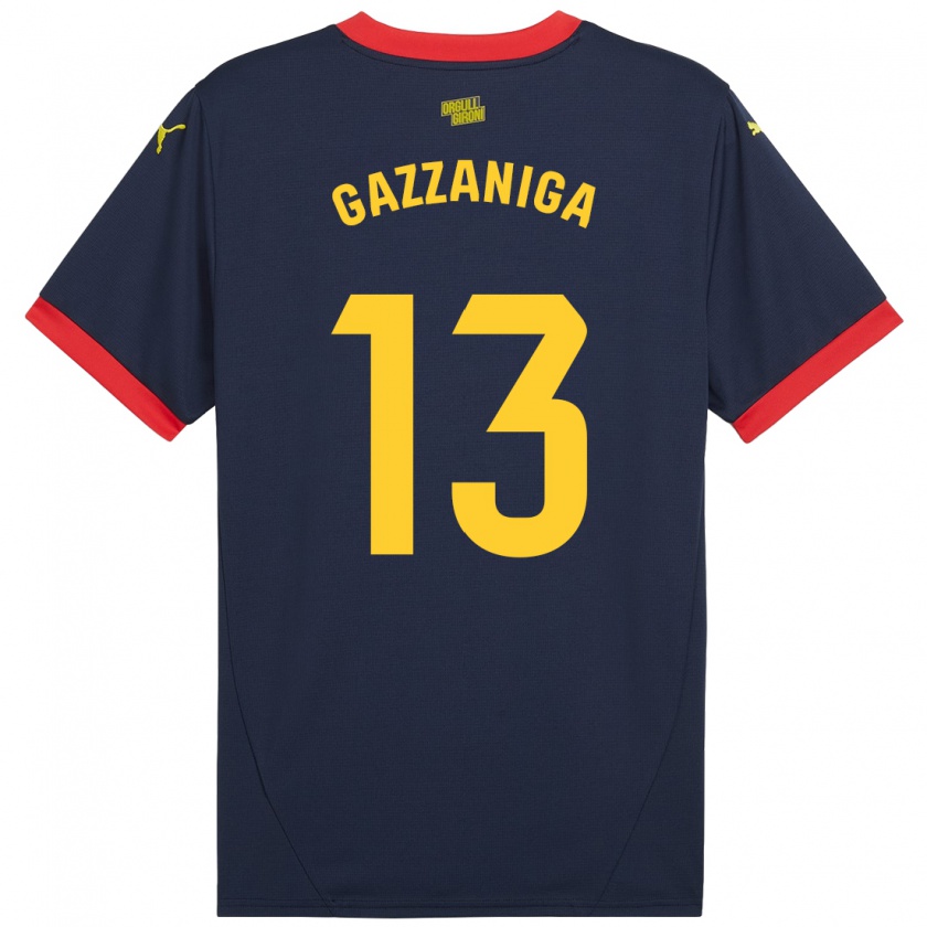 Kandiny Enfant Maillot Paulo Gazzaniga #13 Bleu Marine Rouge Tenues Extérieur 2024/25 T-Shirt