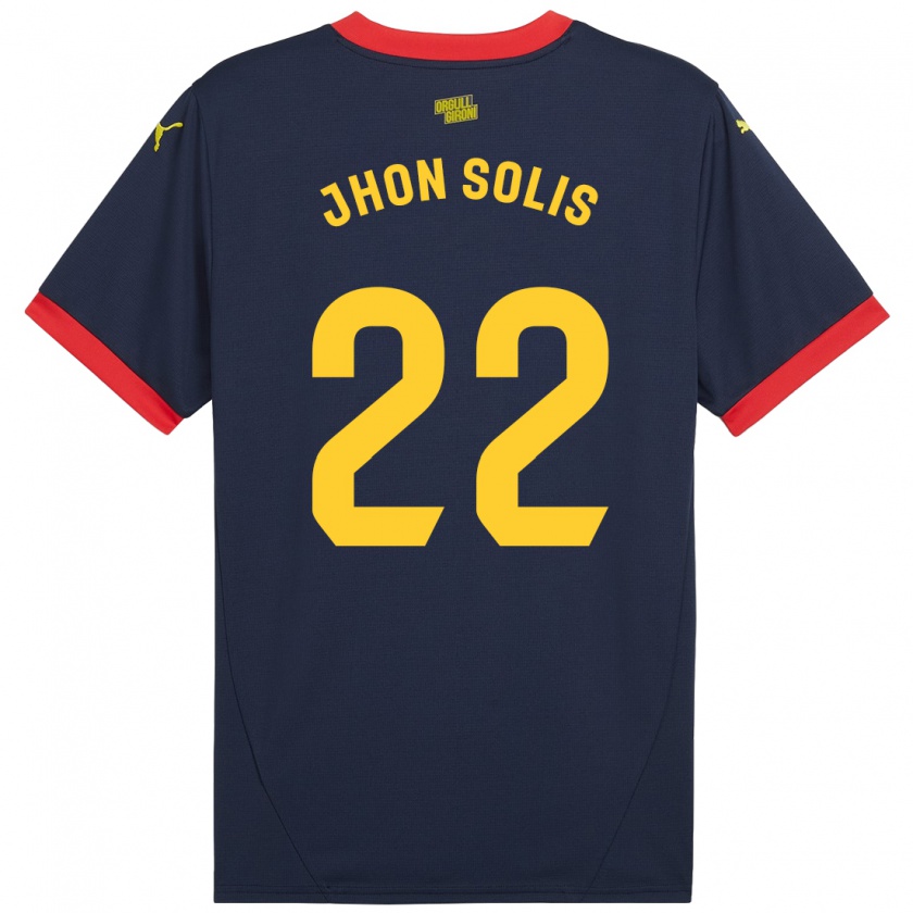 Kandiny Enfant Maillot Jhon Solís #22 Bleu Marine Rouge Tenues Extérieur 2024/25 T-Shirt