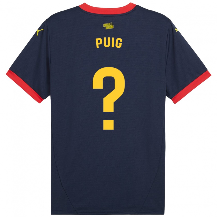 Kandiny Enfant Maillot Sergi Puig #0 Bleu Marine Rouge Tenues Extérieur 2024/25 T-Shirt