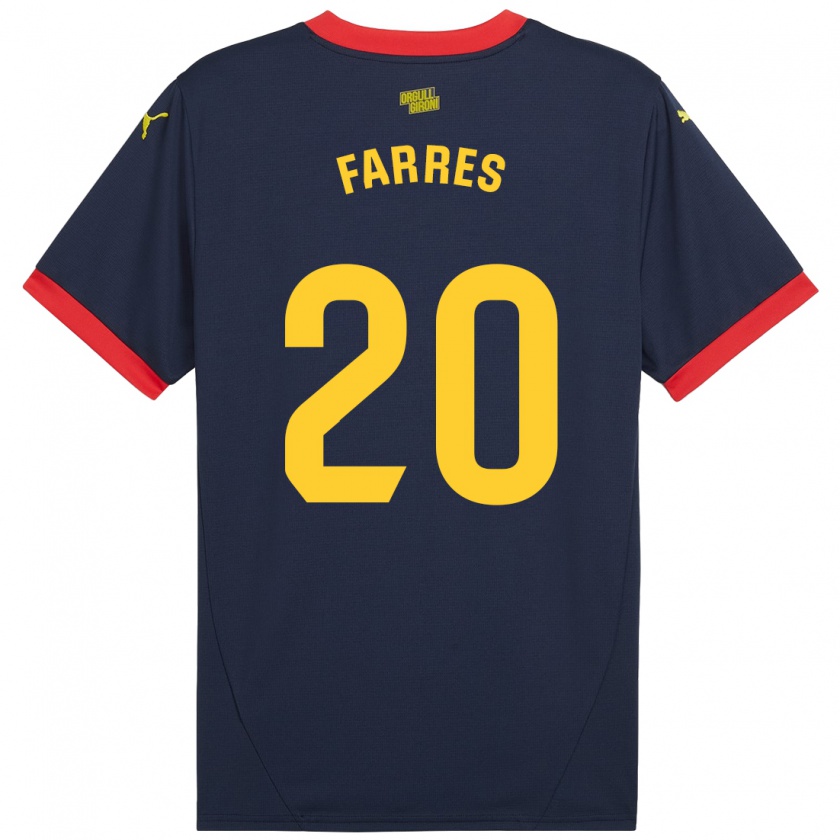 Kandiny Enfant Maillot Biel Farrés #20 Bleu Marine Rouge Tenues Extérieur 2024/25 T-Shirt