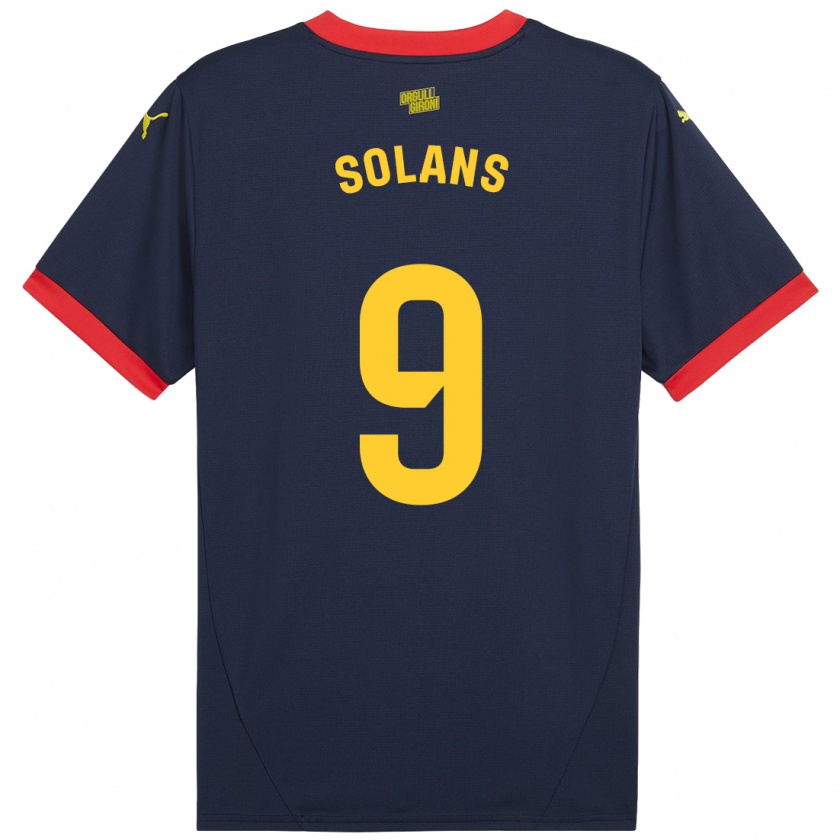 Kandiny Enfant Maillot Sergi Solans #9 Bleu Marine Rouge Tenues Extérieur 2024/25 T-Shirt