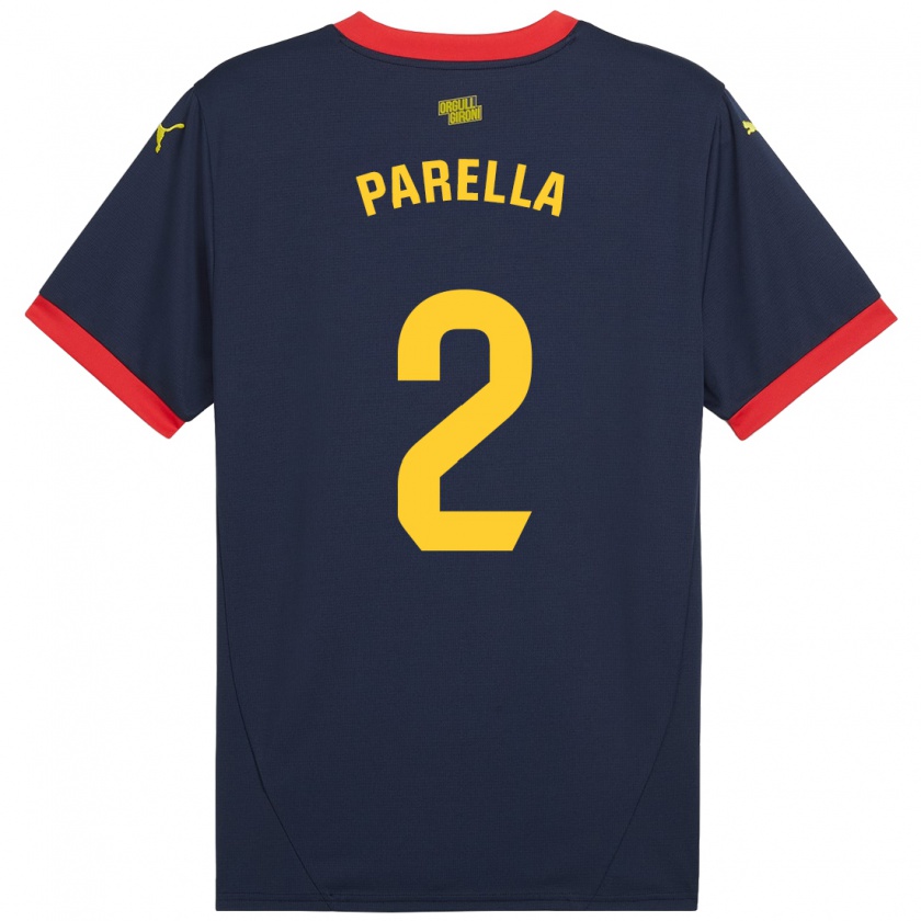 Kandiny Enfant Maillot Virginia Parella #2 Bleu Marine Rouge Tenues Extérieur 2024/25 T-Shirt