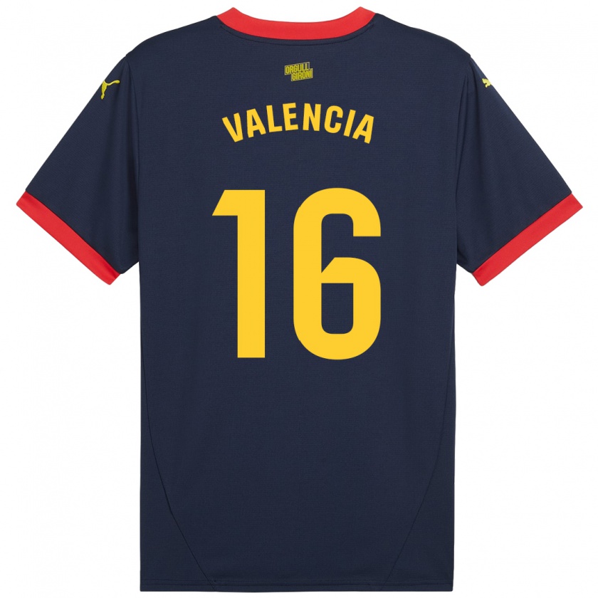 Kandiny Enfant Maillot Carla Valencia #16 Bleu Marine Rouge Tenues Extérieur 2024/25 T-Shirt