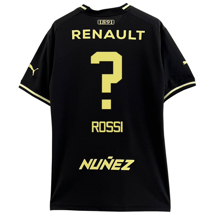 Kandiny Enfant Maillot Nicolás Rossi #0 Noir Jaune Tenues Extérieur 2024/25 T-Shirt