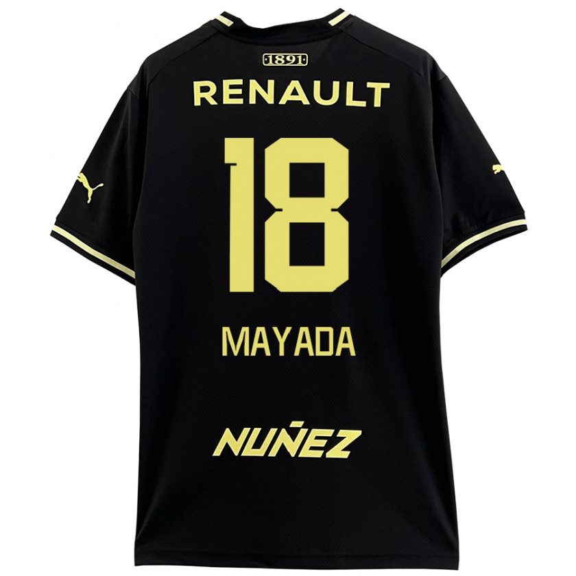 Kandiny Enfant Maillot Camilo Mayada #18 Noir Jaune Tenues Extérieur 2024/25 T-Shirt