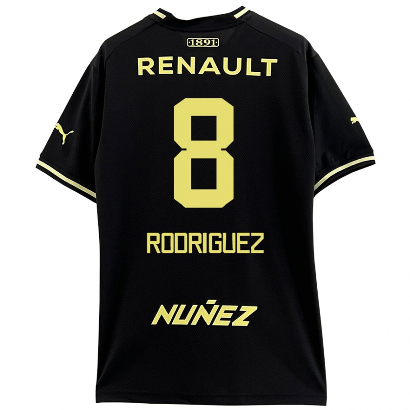 Kandiny Enfant Maillot Sebastián Rodríguez #8 Noir Jaune Tenues Extérieur 2024/25 T-Shirt