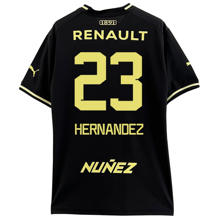 Kandiny Enfant Maillot Abel Hernández #23 Noir Jaune Tenues Extérieur 2024/25 T-Shirt