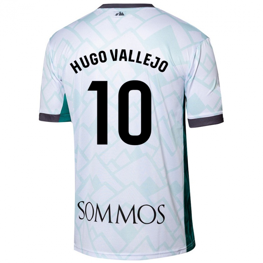 Kandiny Enfant Maillot Hugo Vallejo #10 Blanc Vert Tenues Extérieur 2024/25 T-Shirt