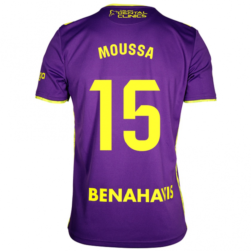 Kandiny Enfant Maillot Moussa Diarra #15 Violet Jaune Tenues Extérieur 2024/25 T-Shirt