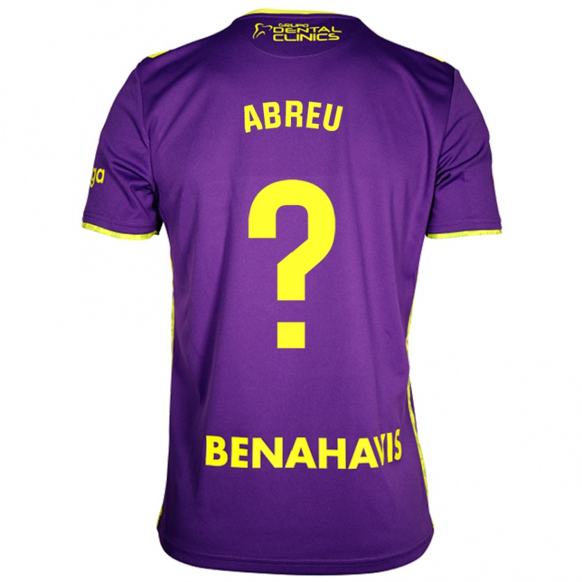 Kandiny Enfant Maillot Marco Abreu #0 Violet Jaune Tenues Extérieur 2024/25 T-Shirt