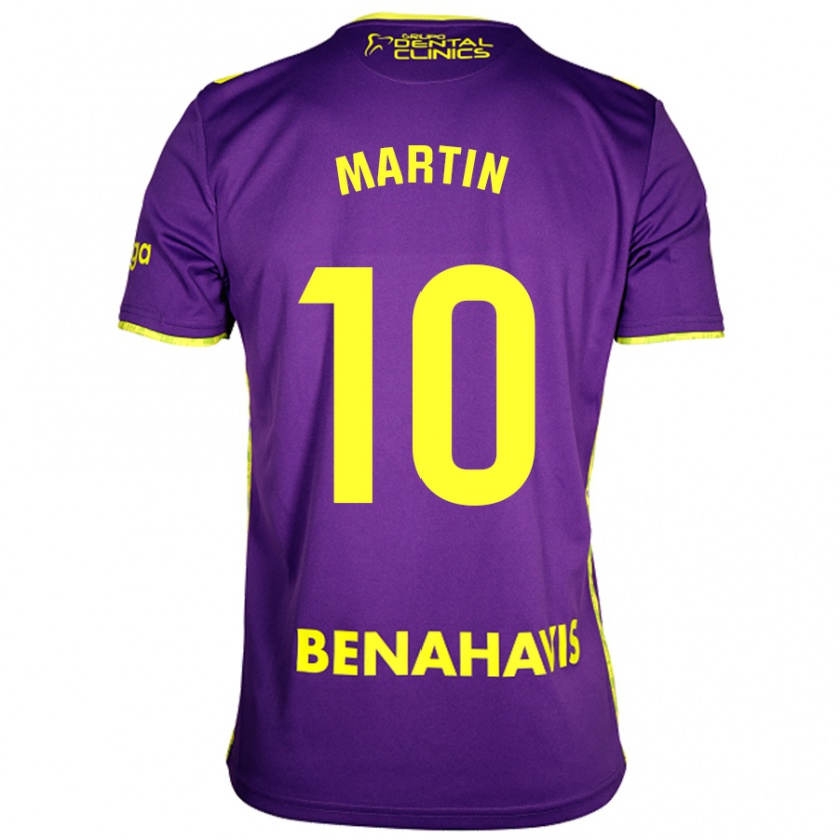 Kandiny Enfant Maillot Jesús Martín #10 Violet Jaune Tenues Extérieur 2024/25 T-Shirt