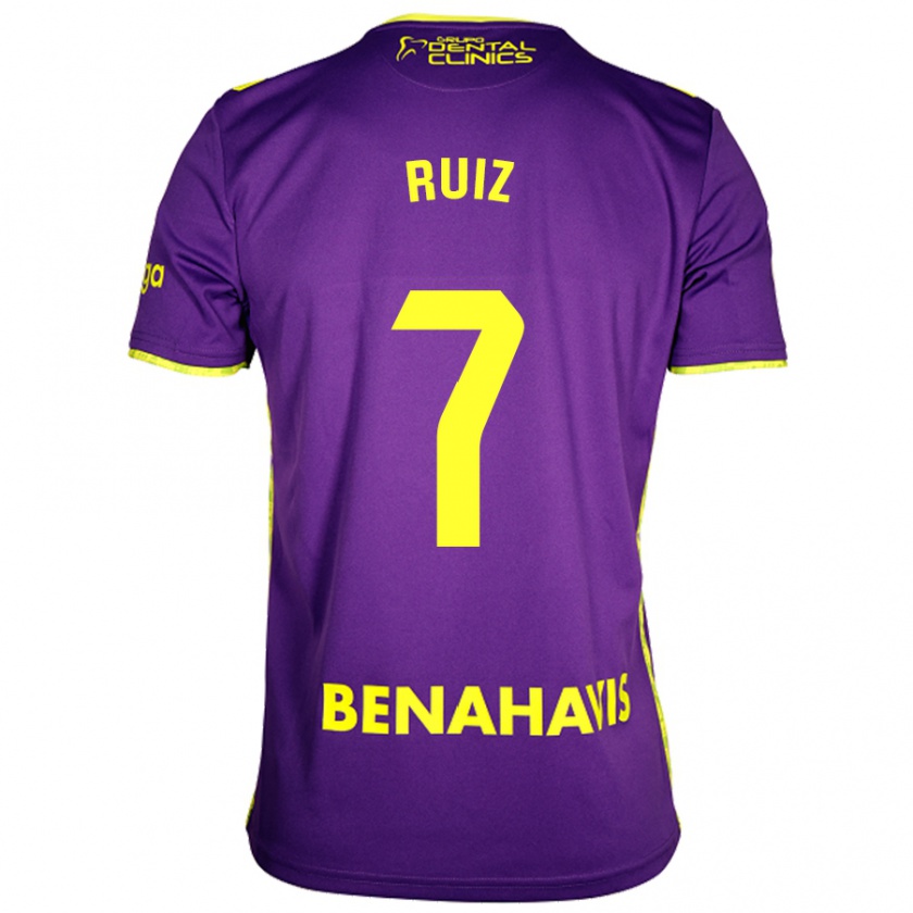 Kandiny Enfant Maillot María Ruiz #7 Violet Jaune Tenues Extérieur 2024/25 T-Shirt