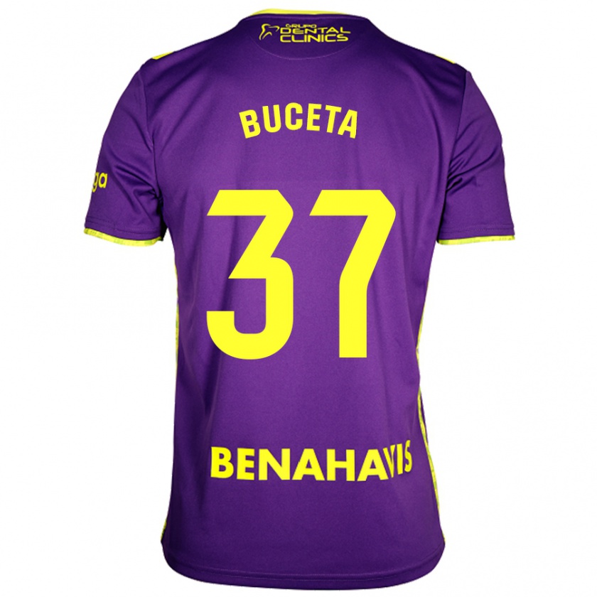 Kandiny Enfant Maillot Ana Buceta #37 Violet Jaune Tenues Extérieur 2024/25 T-Shirt