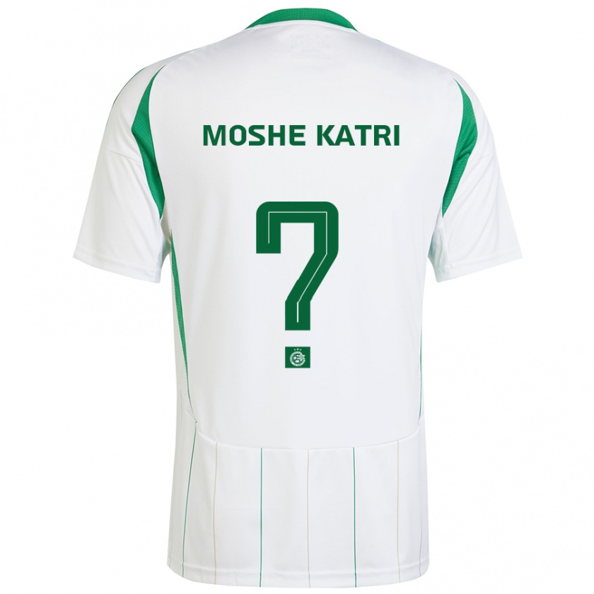 Kandiny Enfant Maillot Roy Moshe Katri #0 Blanc Vert Tenues Extérieur 2024/25 T-Shirt