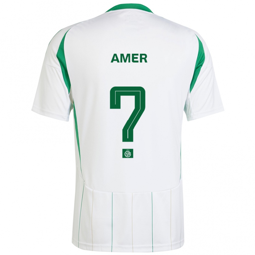 Kandiny Enfant Maillot Mohamad Amer #0 Blanc Vert Tenues Extérieur 2024/25 T-Shirt