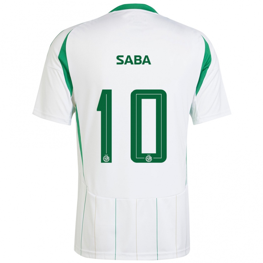 Kandiny Enfant Maillot Dia Saba #10 Blanc Vert Tenues Extérieur 2024/25 T-Shirt