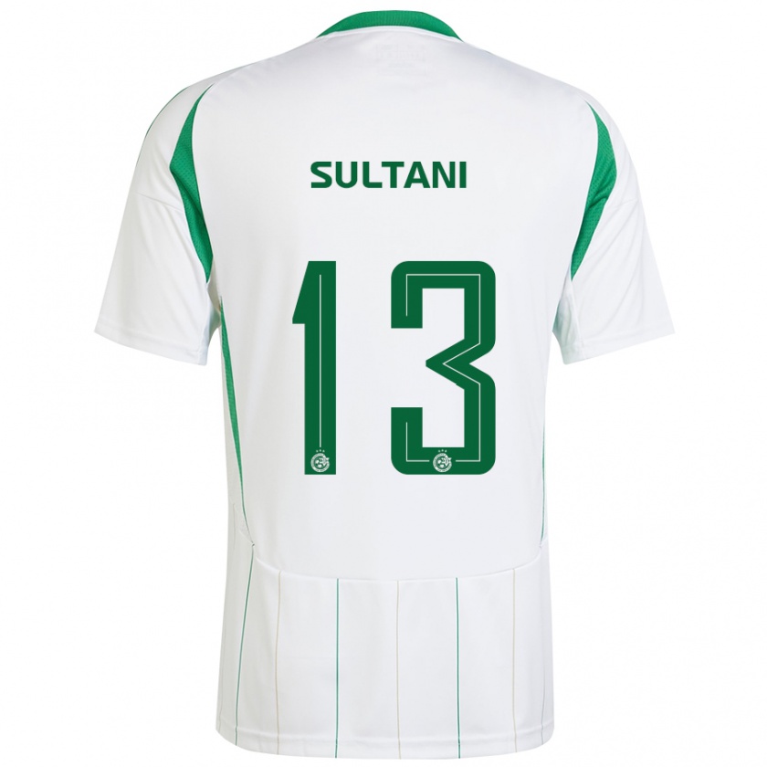 Kandiny Enfant Maillot Tomás Sultani #13 Blanc Vert Tenues Extérieur 2024/25 T-Shirt