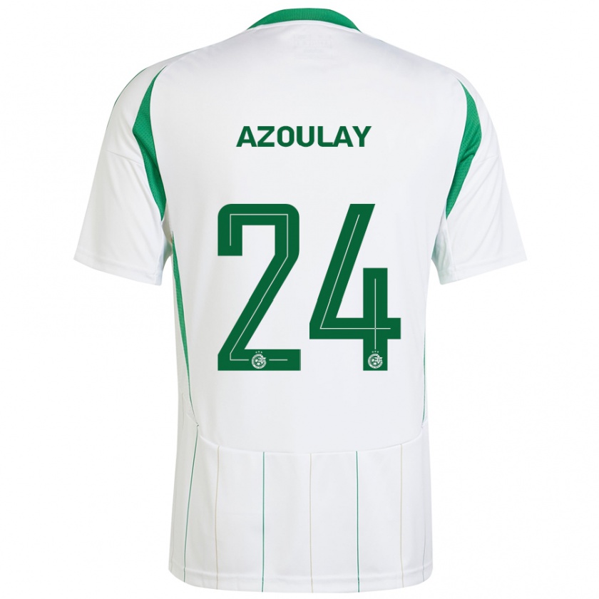 Kandiny Enfant Maillot Ethane Azoulay #24 Blanc Vert Tenues Extérieur 2024/25 T-Shirt