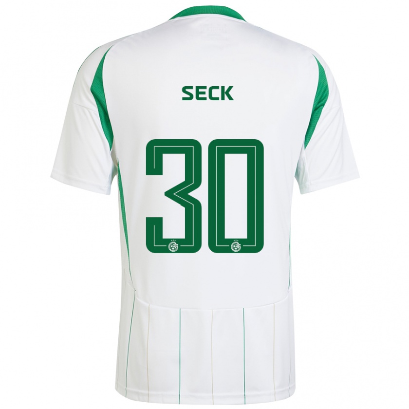 Kandiny Enfant Maillot Abdoulaye Seck #30 Blanc Vert Tenues Extérieur 2024/25 T-Shirt