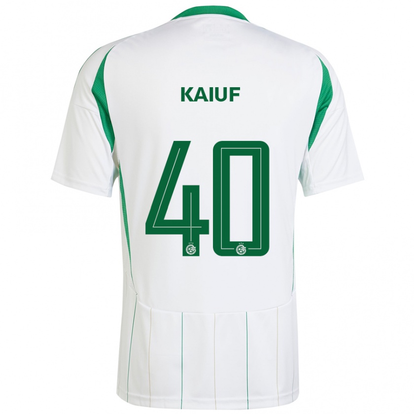 Kandiny Enfant Maillot Sharif Kaiuf #40 Blanc Vert Tenues Extérieur 2024/25 T-Shirt