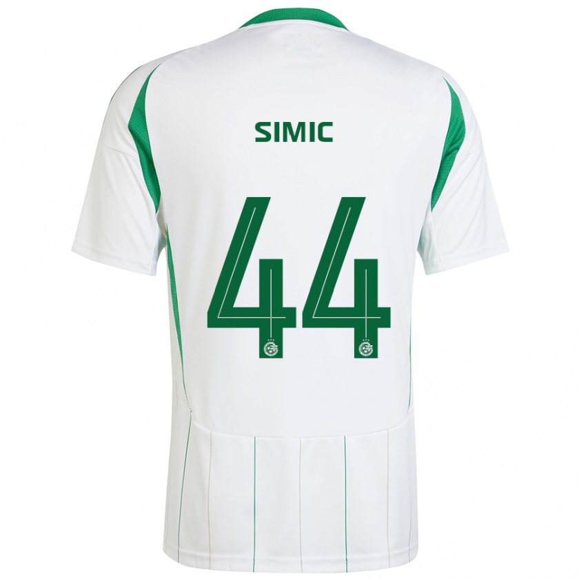 Kandiny Enfant Maillot Lorenco Simic #44 Blanc Vert Tenues Extérieur 2024/25 T-Shirt