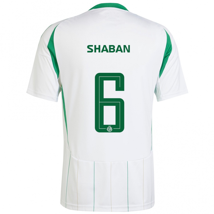 Kandiny Enfant Maillot Loay Shaban #6 Blanc Vert Tenues Extérieur 2024/25 T-Shirt